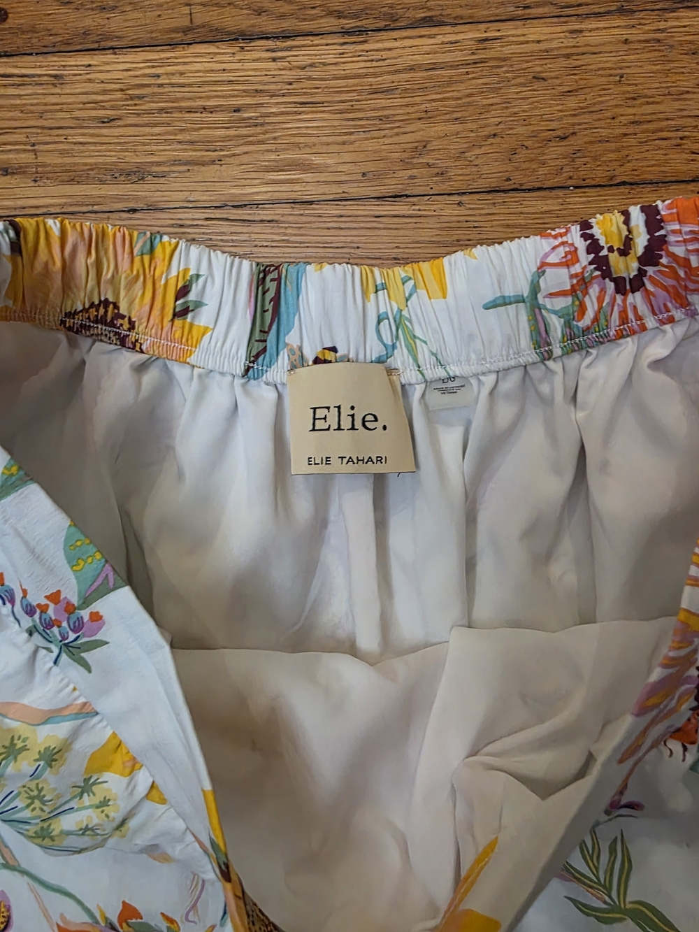 Elie Tahari White Maxi Skirt with Sunflower & Botanical Print - Picture 3 of 5